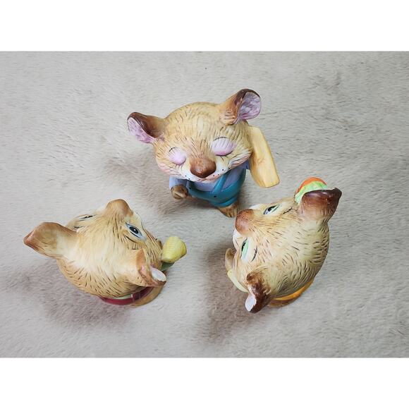 Homco Harvest Mice in Overalls Corn Carrot Cheese Figurines Ceramic 3 1/2" Vtg - Picture 14 of 15